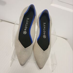 Rothy's Ecru In Color The Point Flats Size 9.5, Casual, Comfy, Stylish